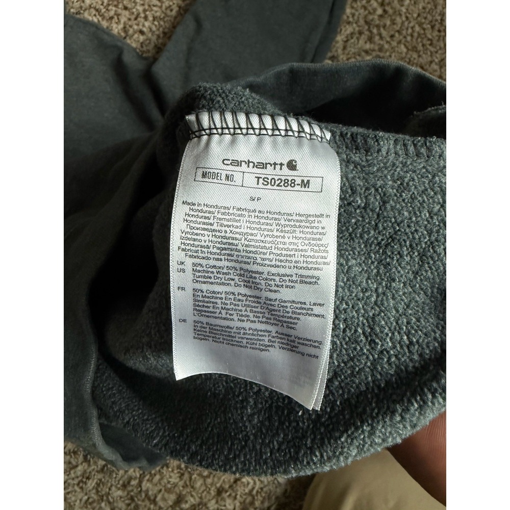 Carhartt Hoodie Mens Large Tall K288 Loose Fit Midweight Gray Spellout TS0288-S - Picture 5 of 6